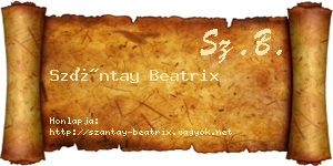 Szántay Beatrix névjegykártya